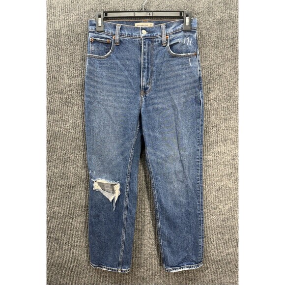 Abercrombie & Fitch Jeans Womens 27/4 The Ankle Straight Ultra High Rise Destroy - Picture 2 of 10